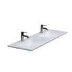 HR Badmeubelen Thin lavabo en pierre de synthèse 140,5x2x45,5cm double blanc brillant 2 trous de robinet SW235799