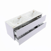 MONDIAZ VICA-DLUX Ensemble meuble de salle de bains - 130cm - meuble bas cale - 2 tiroirs - lavabo encastré cloud double - 2 trous de robinet - version hauteur 60cm - frape SW1089060