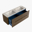 Mondiaz CIRO-DLUX Ensemble de meubles de salle de bains - 140x45x50cm - lavabo en solid surface Frappe - 2 vasques double - sans trous de robinetterie - 4 tiroirs - Dusk SW1532833