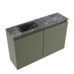 MONDIAZ TURE-DLUX Meuble toilette - 80cm - Army - EDEN - vasque Lava - position gauche - sans trou de robinet SW1103652