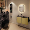 MONDIAZ TURE-DLUX Meuble de toilettes 80 cm Oro. EDEN lavabo Lava position milieu. Sans trou de robinet. SW1103948