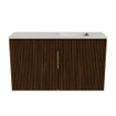 Mondiaz JOYA-DLUX 70cm meuble de salle de bains - couleur Walnut - Vasque FAYE position Droite 1 trou de robinet couleur Opalo. SW1422534