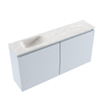 MONDIAZ TURE-DLUX Meuble toilette - 100cm - Clay - EDEN - vasque Ostra - position gauche - 1 trou de robinet SW1104772