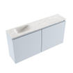 MONDIAZ TURE-DLUX meuble WC 100 cm Clay. Lavabo EDEN Ostra position gauche. Avec 1 trou de robinet. SW1104772