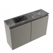 MONDIAZ TURE-DLUX Meuble de toilettes 80 cm Smoke. Lavabo EDEN Lava position gauche. Sans trou de robinet. SW1104070