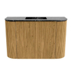 Mondiaz JOYA-DLUX 63.2cm meuble de toilette - arrondi gauche et droite couleur Chêne - Vasque FAYE position Milieu Sans trou de robinet couleur Lava. SW1422117