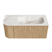 MONDIAZ KURVE-DLUX 105cm Meuble salle de bain avec module 25 G - couleur Oak - 1 tiroir - 1 porte - vasque BIG SMALL droite - sans trou de robinet - couleur Frappe SW1137340