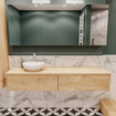 ENSEMBLE DE MEUBLE MONDIAZ LUSH - 180cm - 2 tiroirs - lavabo BARCO - vasque à gauche - 1 trou de robinet - chêne blanchi SW409613