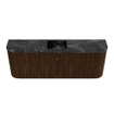 Mondiaz JOYA-DLUX Meuble de toilette 113,2cm - arrondis gauche et droite couleur Noyer - Vasque FAYE position Milieu Sans trou de robinet couleur Lava SW1422506