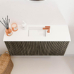 Mondiaz JOYA 80cm meuble de salle de bains - couleur Shadow - Vasque FAYE position Milieu 1 trou de robinet couleur Talc SW1421409