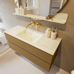 Mondiaz VICA-DLUX ensemble de meuble de salle de bain - 120cm - meuble sous-vasque oro - 2 tiroirs - lavabo encastré cloud milieu - sans trous de robinet - version haute de 60cm - opalo SW1086606