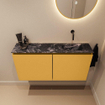 MONDIAZ TURE-DLUX Meuble de WC 100cm Ocre. Lavabo EDEN Lava position droite. Sans trou de robinet. SW1103881