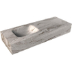 Mondiaz LEX Vrijhangende Wastafel - 80x12x30cm - 1 wastafel - links - zonder kraangat - solid surface - glace SW1176997