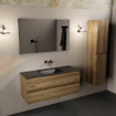 Mondiaz AIVY Ensemble de meuble - 120x45x50cm - 0 trous de robinet - 1 vasque Urban Solid surface - Centre - 2 tiroirs - avec miroir - Melamine Chai SW892280