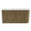 Mondiaz JOYA-DLUX Meuble de salle de bains 81,6cm - arrondi droit couleur Dusk - Vasque FAYE position Gauche 1 trou de robinet couleur Frappe SW1423093