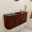 Mondiaz JOYA-DLUX Meuble de toilette 93,2cm - arrondi gauche et droite couleur Ruby - Vasque FAYE position Milieu 1 trou de robinet couleur Lava SW1423658