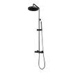 BRAUER Stripe Douche de tête thermostatique en applique - SET 01 - Douche de tête 25cm - Douchette sur barre - Flexible de douche - PVD brossé gunmetal SW1434974