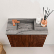 Mondiaz JOYA-DLUX 50cm meuble de toilette - couleur Ruby - Vasque FAYE position Gauche 1 trou de robinet couleur Sombra. SW1425645