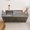 Mondiaz JOYA-DLUX 80cm toiletmeubel - kleur Shadow - Wastafel FAYE positie Links Zonder kraangat kleur Sombra. SW1425204