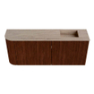 Mondiaz JOYA-DLUX Meuble de toilette 101,6 cm - arrondi gauche couleur Ruby - Lavabo FAYE position droite sans trou de robinet couleur Saba. SW1425629