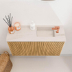 Mondiaz JOYA-DLUX 70cm meuble de salle de bains - couleur Oak - Vasque FAYE position Droite 1 trou de robinet couleur Meli. SW1423926