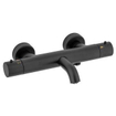 Plieger Napoli robinet de baignoire thermostatique avec inverseur avec raccords corps froid noir mat SW358821