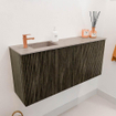 Mondiaz JOYA-DLUX 90cm toiletmeubel - kleur Shadow - Wastafel FAYE positie Links 1 kraangat kleur Saba. SW1425117