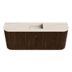 Mondiaz JOYA-DLUX 103.2cm toiletmeubel - ronding links en rechts kleur Walnut - Wastafel FAYE positie Midden 1 kraangat kleur Meli. SW1424465