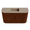 Mondiaz JOYA-DLUX 73.2cm meuble de salle de bains avec WC - arrondis gauche et droite couleur Ruby - Vasque FAYE position Milieu Sans trou de robinet couleur Arena SW1425331