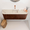 Mondiaz JOYA-DLUX 103.2cm toiletmeubel - ronding links en rechts kleur Ruby - Wastafel FAYE positie Midden Zonder kraangat kleur Frappe. SW1423511