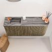 Mondiaz JOYA-DLUX 91.6cm toiletmeubel - ronding rechts kleur Dusk - Wastafel FAYE positie Links 1 kraangat kleur Sombra. SW1426167