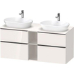 Duravit D-neo Meuble sous vasque 140x55x66.4cm 4 tiroirs Blanc haute brillance SW641290