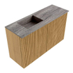 Mondiaz JOYA-DLUX 70cm meuble de salle de bains - couleur Oak - Vasque FAYE position Gauche 1 trou de robinet couleur Oza. SW1424080