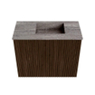Mondiaz JOYA-DLUX 50cm toiletmeubel - kleur Walnut - Wastafel FAYE positie Rechts 1 kraangat kleur Oza. SW1424546