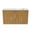 Mondiaz JOYA 70cm meuble de toilette - couleur Oak - Vasque FAYE position Droite Sans trou de robinet couleur Talc SW1421114