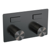 BRAUER Stripe Thermostatische Inbouw Regendouche - drukknoppen - 25cm douchekop - gebogen muurarm - staaf handdouche - doucheslang - geïntegreerde glijstang - gunmetal geborsteld PVD SW1435226