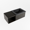 MONDIAZ BUKLA meuble de salle de bain 100cm avec module ouvert 40 couleur Marron Foncé avec 1 tiroir. Lavabo CLOUD à droite 1 trou de robinet couleur Urban. SW1382059
