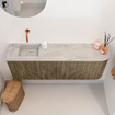 Mondiaz JOYA-DLUX 111.6cm toiletmeubel - ronding rechts kleur Dusk - Wastafel FAYE positie Links Zonder kraangat kleur Glace. SW1423185