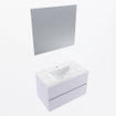 Mondiaz VICA ensemble de meuble de salle de bain - 80cm - meuble sous-vasque cale - 2 tiroirs - lavabo denia milieu - 1 trou de robinet - couleur Blanc Brillant - miroir LED - version XL 60cm de haut SW1091897