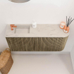 Mondiaz JOYA-DLUX 91.6cm toiletmeubel - ronding rechts kleur Dusk - Wastafel FAYE positie Links 1 kraangat kleur Opalo. SW1423357