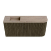 Mondiaz JOYA-DLUX 91.6cm toiletmeubel - ronding rechts kleur Shadow - Wastafel FAYE positie Links 1 kraangat kleur Saba. SW1425148