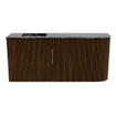Mondiaz JOYA-DLUX 91.6cm toiletmeubel - ronding rechts kleur Walnut - Wastafel FAYE positie Links 1 kraangat kleur Lava. SW1422517