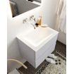 ENSEMBLE DE MEUBLE MONDIAZ VICA - 60cm - 2 tiroirs - lavabo Cloud au centre - 0 trous de robinet - solid surface cale SW410506