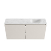 MONDIAZ TURE-DLUX Meuble toilette - 100cm - Linen - EDEN - vasque Opalo - position droite - sans trou de robinet SW1104412