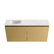 MONDIAZ TURE-DLUX Meuble de toilettes 100 cm Oro. EDEN lavabo Ostra position gauche. Sans trou de robinet. SW1104973