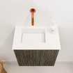 Mondiaz JOYA 40cm toiletmeubel - kleur Shadow - Wastafel FAYE positie Links Zonder kraangat kleur Talc. SW1421387