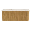 Mondiaz JOYA-DLUX Meuble de salle de bains pour WC 101,6cm - arrondi droit couleur Chêne - Vasque FAYE position Gauche 1 trou de robinet couleur Nata SW1424078