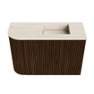 Mondiaz JOYA-DLUX Meuble de salle de bains 61.6cm - arrondi gauche couleur Walnut - Vasque FAYE position Droite Sans trou de robinet couleur Meli. SW1424426
