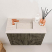 Mondiaz JOYA-DLUX 50cm toiletmeubel - kleur Shadow - Wastafel FAYE positie Links 1 kraangat kleur Meli. SW1424859
