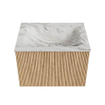 MONDIAZ KURVE-DLUX 60cm Meuble salle de bain - couleur Oak - 1 tiroir - vasque CLOUD centre - 1 trou de robinet - couleur Glace SW1137886